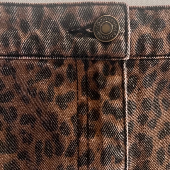 Jeanology Vintage Leopard Print Denim Jean Skirt Brown/Black Size 10 EUC — Y2K - Picture 3 of 8